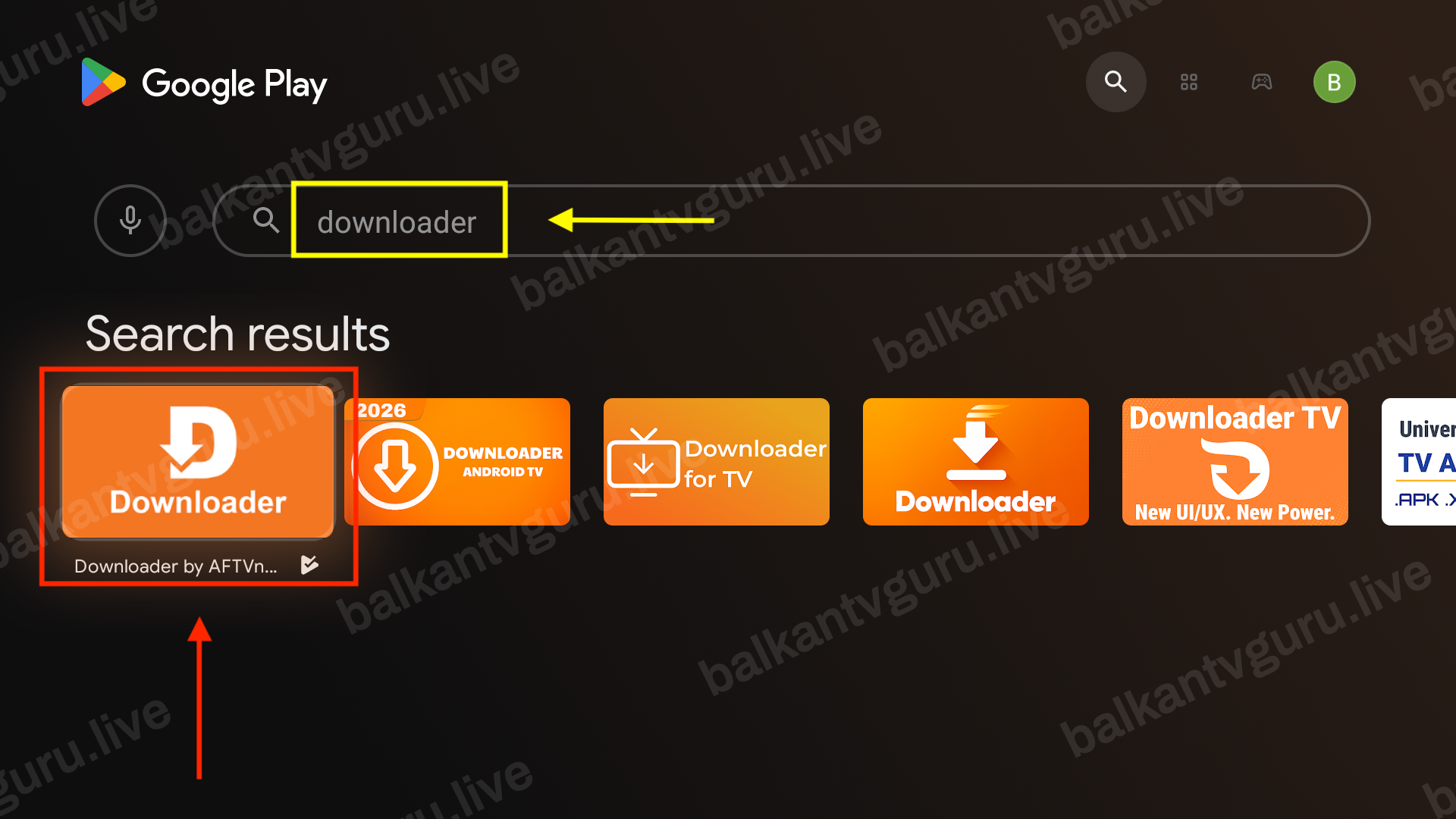 Rezultati pretrage u prodavnici za pojam downloader.