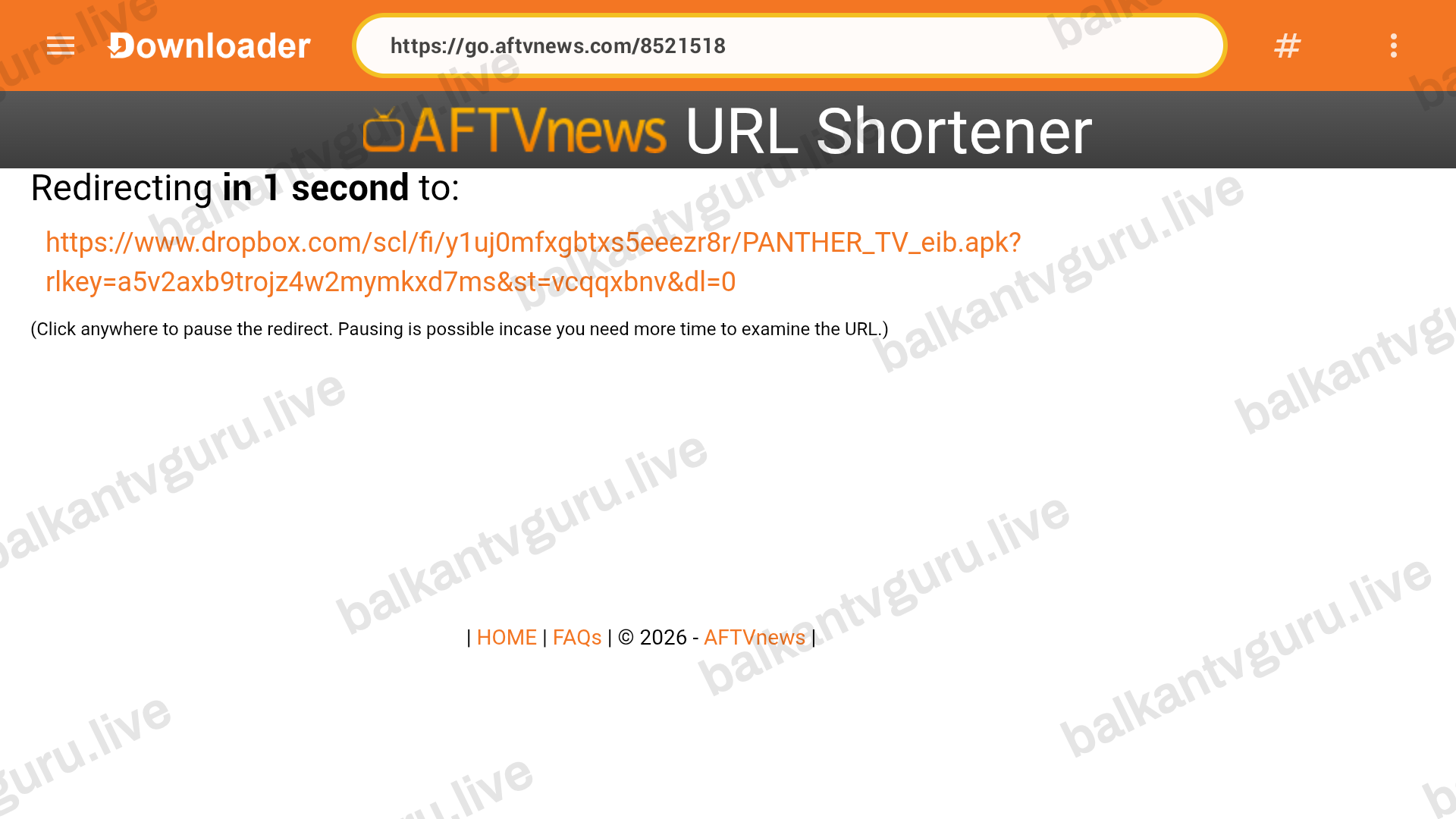 Ekran Downloadera tokom preuzimanja datoteke.